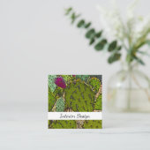Carte De Visite Carré Cactus botanique du désert Concepteur intérieur Ab (Debout devant)