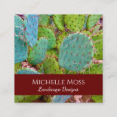Carte De Visite Carré Cactus Succulent de prickly de Prickly du désert (Devant)