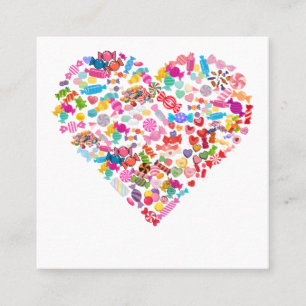 Carte De Visite Carré Cadeau de la Saint-Valentin Design en forme de cœu