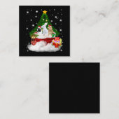 Carte De Visite Carré Cadeau de lapin| Joyeux lapins de Noël (Devant / Derrière)