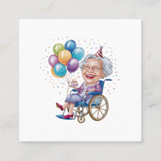 Carte De Visite Carré Cadeau drôle d'anniversaire pour grand-mère âgée p