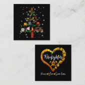 Carte De Visite Carré Cadeau pompier | Joyeux pompier de Noël Fun (Devant / Derrière)