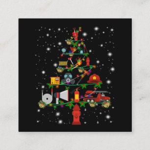 Carte De Visite Carré Cadeau pompier   Joyeux pompier de Noël Fun