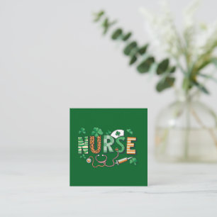 Carte De Visite Carré Cadeaux de jour de la vie d'infirmière Saint-Patri