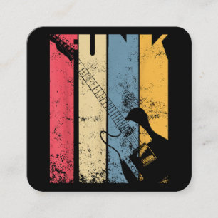 Carte De Visite Carré Cadeaux pour amateurs de musique funk à guitare él