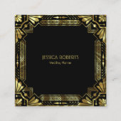 Carte De Visite Carré Cadre Art déco or (Devant)