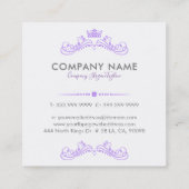 Carte De Visite Carré Cadre Couronne violette (Dos)