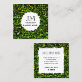 Carte De Visite Carré Cadre de feuillage de couverture (Devant / Derrière)