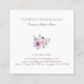 Carte De Visite Carré Cadre floral coloré (Dos)