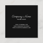 Carte De Visite Carré Cadre Floral Noir (Dos)