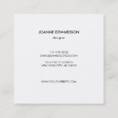 Carte De Visite Carré Cadre floral rose de blanc d'éclaboussure (Dos)