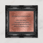 Carte De Visite Carré Cadre noir élégant (Dos)