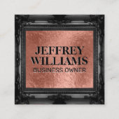 Carte De Visite Carré Cadre noir élégant (Devant)