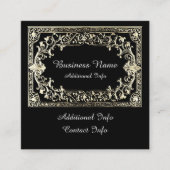 Carte De Visite Carré Cadre Or Orné (Devant)