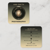 Carte De Visite Carré Cadre photo de la lentille de caméra  (Devant / Derrière)