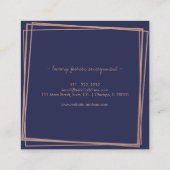 Carte De Visite Carré Cadres Abstraits Rose Gold Foil Moderne Profession (Dos)