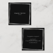 Carte De Visite Carré Cadres argentés Abstraits Moderne Professionnel (Devant / Derrière)