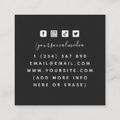 Carte De Visite Carré Cadres d'orchidées blanches et violettes Planifica (Dos)