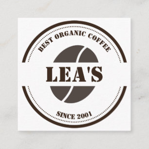 Carte De Visite Carré Café Moderne Café Bean Logo