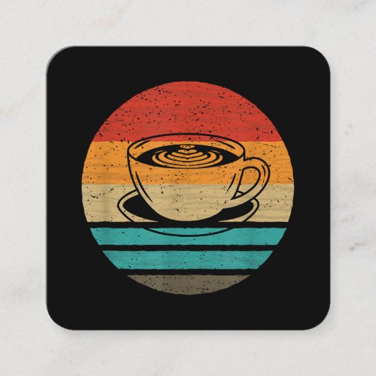 Carte De Visite Carré Café Retro Style Vintage (Devant)