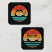 Carte De Visite Carré Café Retro Style Vintage (Devant / Derrière)