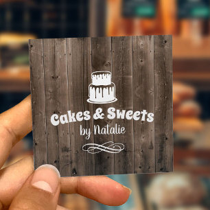 Carte De Visite Carré Cakes & Sweets Cupcake Accueil Boulangerie Grange 
