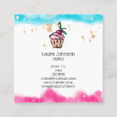 Carte De Visite Carré Cakes & Sweets Cupcake Accueil Boulangerie mignonn (Dos)