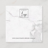 CARTE DE VISITE CARRÉ CALACATTA MARBRE TEXTURE ÉCRAN D'APPUI (Devant)