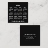 Carte De Visite Carré Calendrier blanc Neon 2029 par Janz (Devant / Derrière)