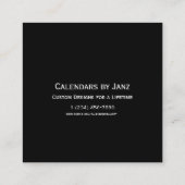Carte De Visite Carré Calendrier blanc Neon 2029 par Janz (Dos)