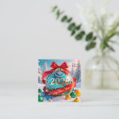 Carte De Visite Carré Calendrier Nouvel An 2026 (Debout devant)