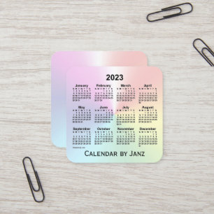 Carte De Visite Carré Calendrier Rainbow Shimmer 2023 par Janz