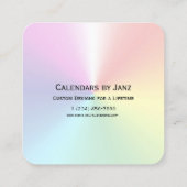 Carte De Visite Carré Calendrier Rainbow Shimmer 2023 par Janz (Dos)