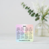 Carte De Visite Carré Calendrier Rainbow Shimmer 2023 par Janz (Debout devant)
