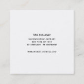 Carte De Visite Carré Calliage de script manuscrit blanc simple (Dos)