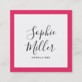 Carte De Visite Carré Calligraphie couleur frontière modifiable Médias s (Devant)