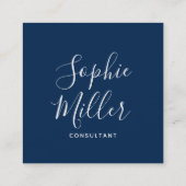 Carte De Visite Carré Calligraphie couleur frontière modifiable Médias s (Dos)