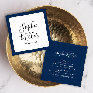 Carte De Visite Carré Calligraphie couleur frontière modifiable Médias s