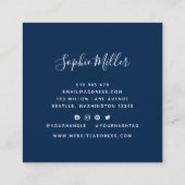 Carte De Visite Carré Calligraphie couleur frontière modifiable Médias s (Dos)