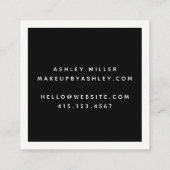 Carte De Visite Carré Calligraphie de bordure minimale Charbon + Blanc | (Dos)