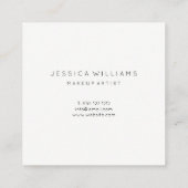 Carte De Visite Carré Calligraphie de fille blanc minimal (Dos)