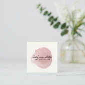 Carte De Visite Carré CALLIGRAPHIE DE LA GRÈVE NOIRE D'OR rose (Debout devant)