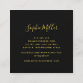 Carte De Visite Carré Calligraphie moderne tendance Lumières Dark Bokeh (Dos)