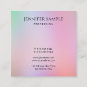 Carte De Visite Carré Calligraphie Script Modèle coloré élégant (Dos)