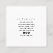 Carte De Visite Carré Caméra Aquarelle Avec Rose (Dos)