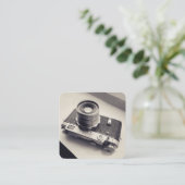 Carte De Visite Carré Caméra Rangefinder vintage (Debout devant)