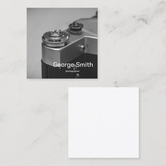 Carte De Visite Carré Caméra rétro (Devant / Derrière)