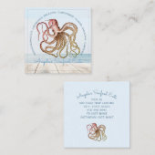 Carte De Visite Carré Camion de nourriture de la mer d'Octopus (Devant / Derrière)