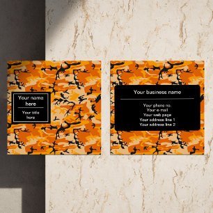 Carte De Visite Carré Camo orange, Camouflage, Militaire, Armée