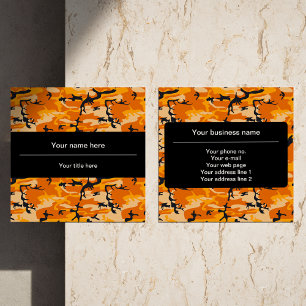 Carte De Visite Carré Camo orange, Camouflage, Militaire, Armée